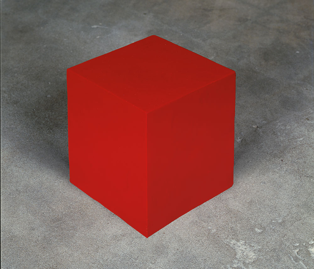 “Lipstick Cube”, 1990; Cast lipstick, 8″x8″x8″; Museum of Contemporary Art, Los Angeles